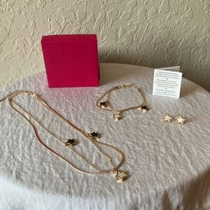 Studio 1886: Gold Tone Starlight Mother of Pearl & Onyx Jewelry- Set of 3